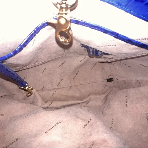 Brahmin Blue Crocodile-Embossed Tote Bag - Picture 8 of 10